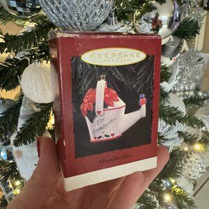 Vintage 1995 Hallmark Keepsake Ornament for Grandmother Cardinal Gardening Can